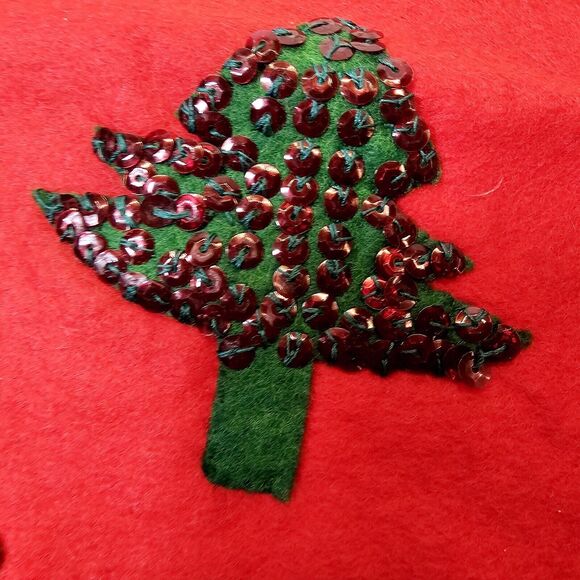 Vintage Double Sided Felt Sequin Christmas Cowboy Stocking Handmade 19" 1950's - Picture 3 of 16